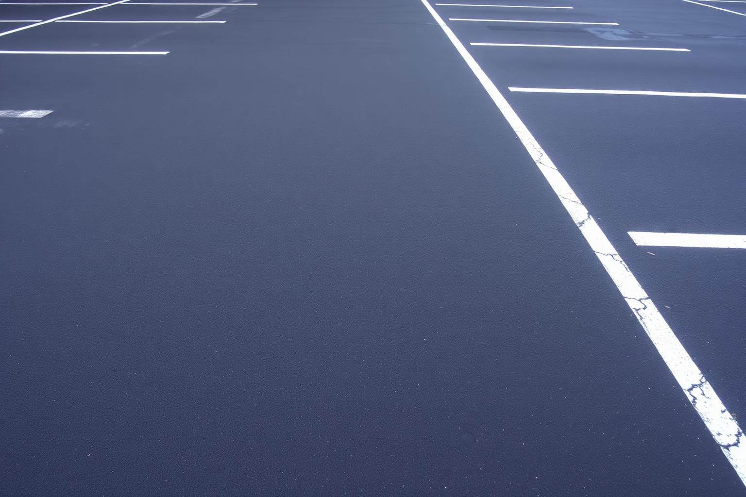 Freshly seal-coated parking lot